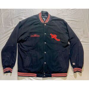 ROC Rocawear Vtg Letterman Jacket Mens XXL Red Wool Varsity RU 99 Bomber Y2K Red